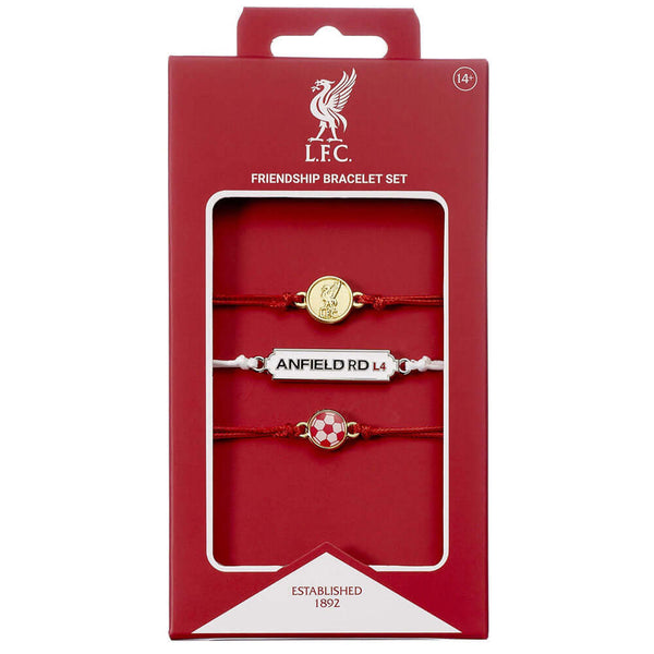 Liverpool FC Friendship Bracelet Set LKT Sport Set of three colourful and quaint friendship braceletsEach bracelet includes a bespoke Liverpool charmOfficial licensed productSuitable for ages 14+Approx 14cm with option to extend to 18cm Bracelets