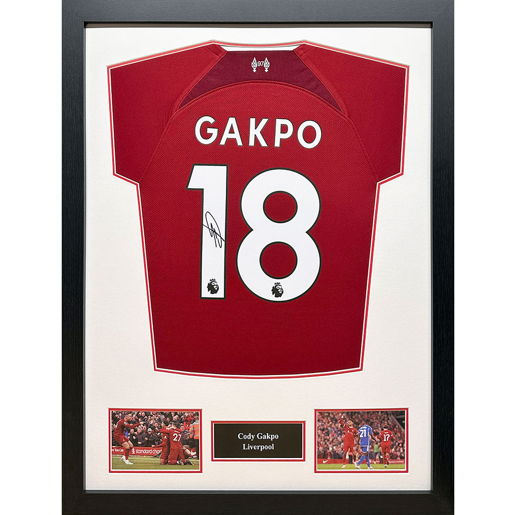 Liverpool FC Gakpo Signed Shirt (Framed) LKT Sport Football>Premier League>Liverpool FC