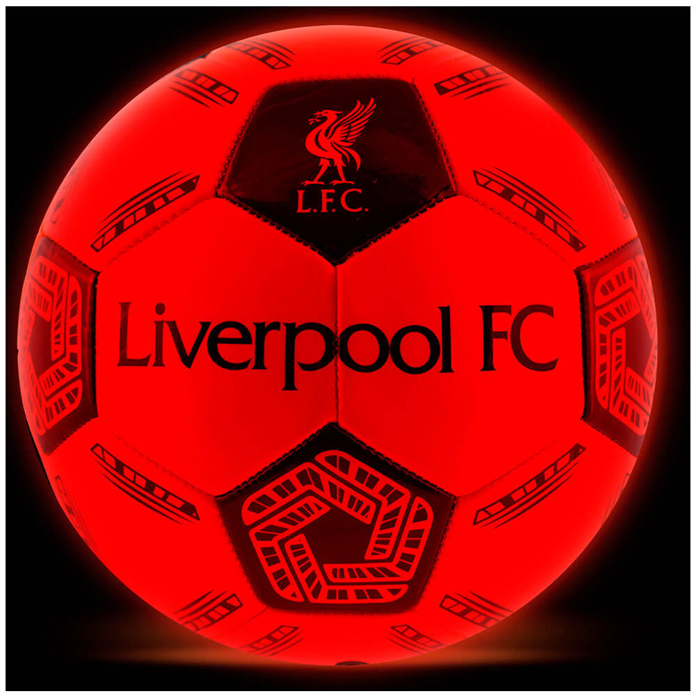 Liverpool FC LED Glow Football LKT Sport Orange LED glow 32 panel footballFeaturing Liverbird crest and Liverpool FC text30 hours of continuous light up fun!Bounce activated with auto turn offBatteries included, fill 7.5-8.5 PSI for optimal bounceSuitable