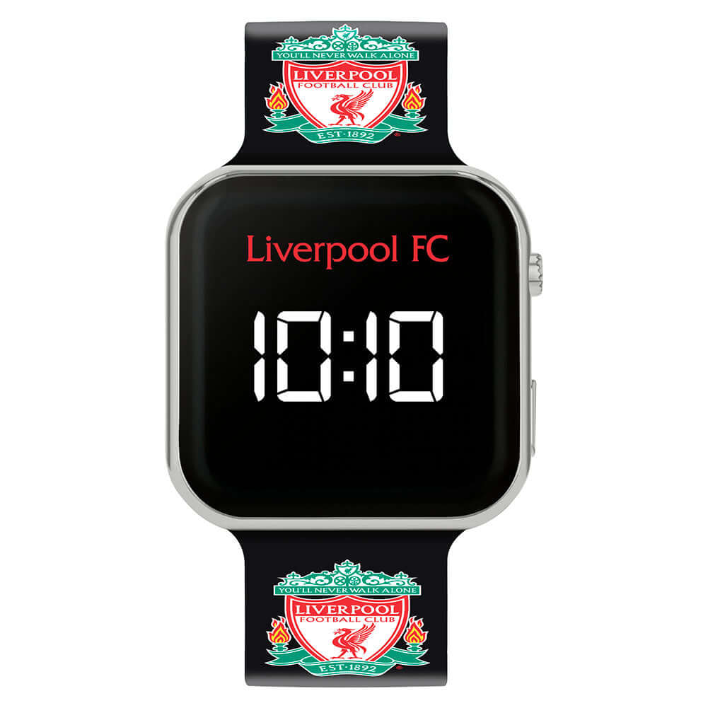 Liverpool FC LED Kids Watch LKT Sport LFC kids branded LED watchThe watch displays the time and the date in large, easy to read format, including 12hr or 24hr optionsThe black branded sillicone strap displays the YNWA text and club crestThis watch feature