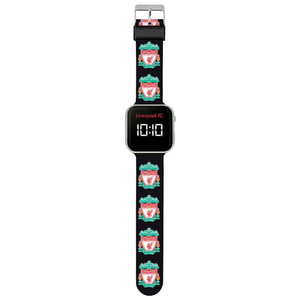 Liverpool FC LED Kids Watch LKT Sport LFC kids branded LED watchThe watch displays the time and the date in large, easy to read format, including 12hr or 24hr optionsThe black branded sillicone strap displays the YNWA text and club crestThis watch feature