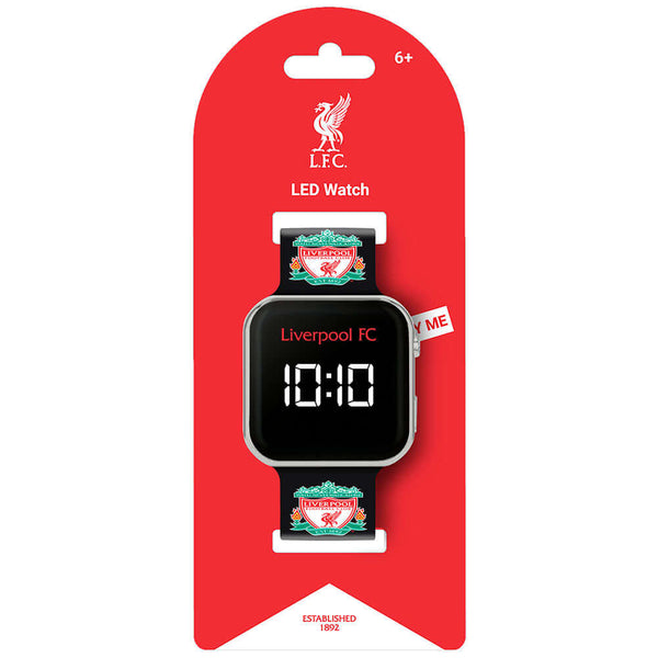 Liverpool FC LED Kids Watch LKT Sport LFC kids branded LED watchThe watch displays the time and the date in large, easy to read format, including 12hr or 24hr optionsThe black branded sillicone strap displays the YNWA text and club crestThis watch feature