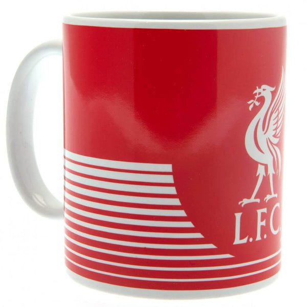 Liverpool FC Linea Mug LKT Sport Ceramic everyday coffee mugRed and white linea design featuring a large Liverpool club crestGlazed kiln fired finish with white handleOfficial licensed productApprox 315ml (11oz)Approx 9cm tall, 8cm in diameter Mugs