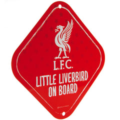 Liverpool FC Little Liverbird Sign LKT Sport Vibrant red design stamped metal sign Square sign with multi star design in background and white crest Ready to hang with a rubber window sucker Official licensed product Approx 15cm x 15cm On a header card Veh