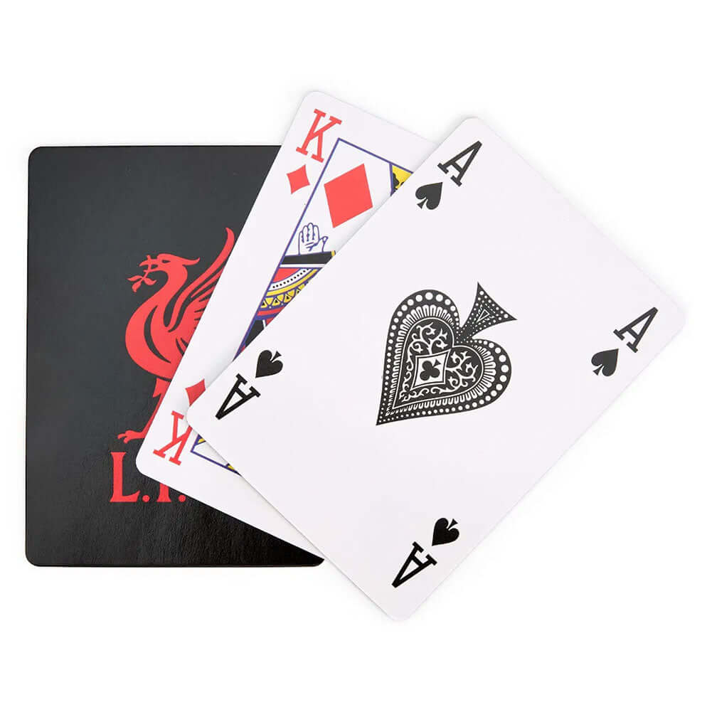 Liverpool FC Liverbird Playing Cards LKT Sport Executive style Liverpool FC branded playing cardsEach individual card is adorned with the Liverbird crestOfficial licensed product Card Games
