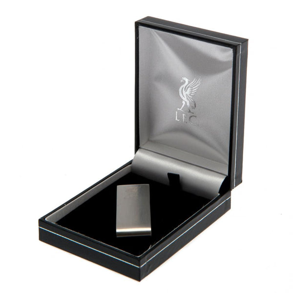 Liverpool FC Money Clip LKT Sport Stainless steel money clip in a brushed satin finish Engraved with the LFC Liverbird crest Ideal for clipping together cash or cards Official licensed product Approx 5cm x 2cm Presented in a gift box Money Clips