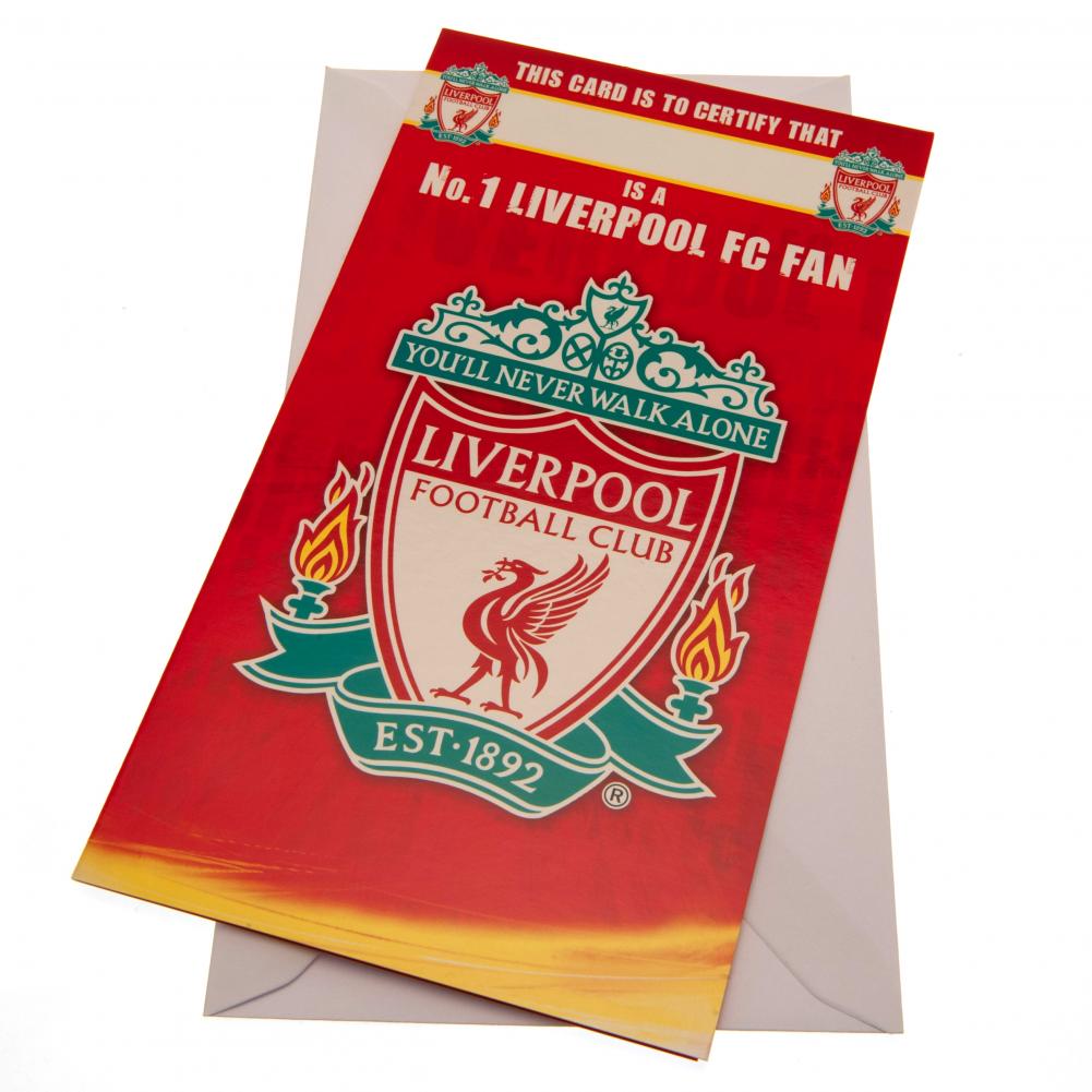 Liverpool FC No. 1 Fan Birthday Card LKT Sport Football>Premier League>Liverpool FC Greeting Cards