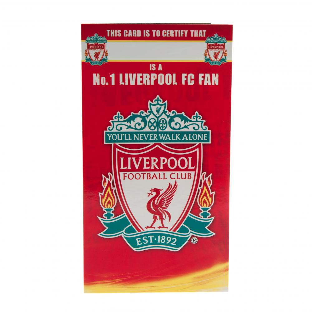 Liverpool FC No. 1 Fan Birthday Card LKT Sport Football>Premier League>Liverpool FC Greeting Cards