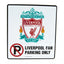 Liverpool FC No Parking Sign LKT Sport White design stamped metal wall sign with a black border Featuring a large club crest and Liverpool Fan Parking Only text Ready to hang on the wall with four small holes for fixing Official licensed product Approx 23