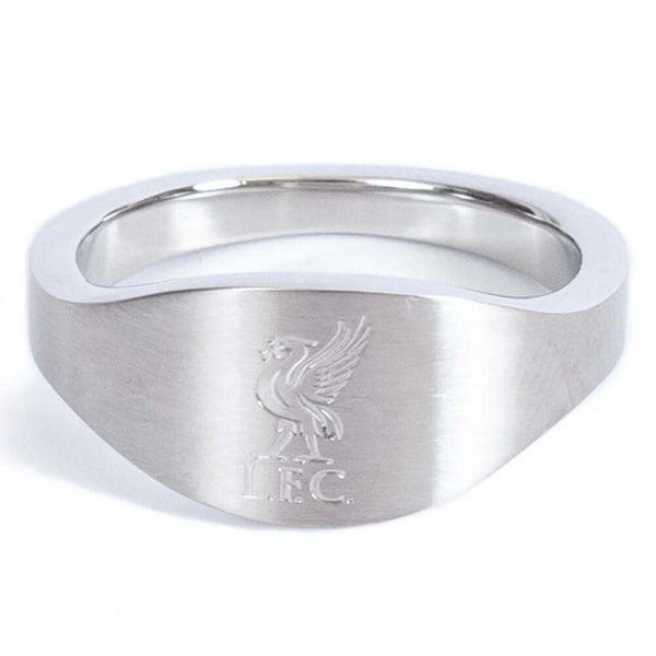 Liverpool FC Oval Ring Small LKT Sport Stainless steel oval design ring in a brushed satin finishEngraved with the Liverpool crestOfficial licensed productInternal diameter approx 19mmRing size R Rings