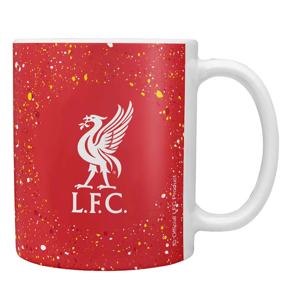Liverpool FC Paint Splatter Mug LKT Sport Ceramic everyday coffee mugPaint splatter design featuring LFC text and club crestGlazed kiln fired finish with white handleOfficial licensed productApprox 315ml (11oz)Approx 9cm tall, 8cm in diameter Mugs