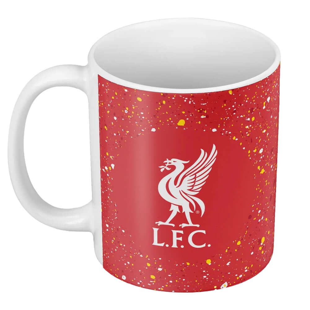Liverpool FC Paint Splatter Mug LKT Sport Ceramic everyday coffee mugPaint splatter design featuring LFC text and club crestGlazed kiln fired finish with white handleOfficial licensed productApprox 315ml (11oz)Approx 9cm tall, 8cm in diameter Mugs