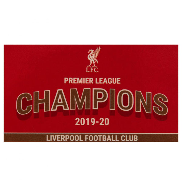 Liverpool FC Premier League Champions Flag LKT Sport Large 100% polyester supporters flag Featuring the Premier League Champions 19-20 design on a red background Perfect for any wall with ready to hang metal eyelets Official licensed product Approx 152cm