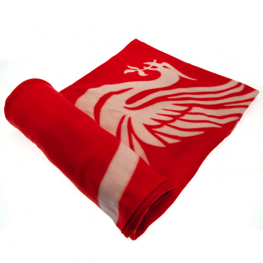 Liverpool FC Pulse Fleece Blanket LKT Sport Vibrant red pulse design soft and warm fleece blanket Features a large white Liverpool club crest in the centre 100% polyester machine washable Official licensed product Approx 125cm x 150cm In a printed card sl Hauptbild