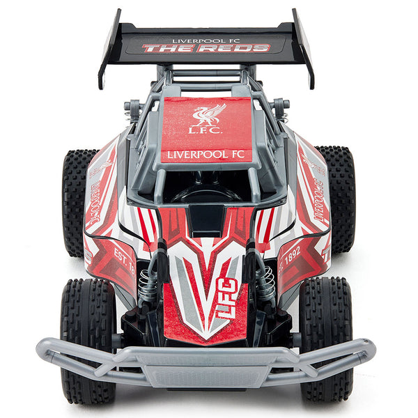 Liverpool FC Radio Control Speed Buggy 1:18 Scale LKT Sport Bright, colourful and lightweight remote control speed buggyComplete with Liverpool FC branding including 'The Reds' down each sideIncludes rubber wheels and a streamlined spoiler on the back for