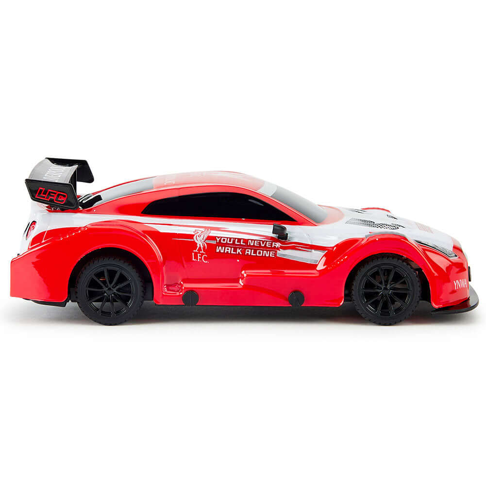 Liverpool FC Radio Control Sportscar 1:24 Scale LKT Sport Sleek and streamlined sportscar with iconic style brandingComplete with a Liverbird crest on the roof and the slogan 'You'll never walk alone' on the bonnet and doorsIncludes an oversized spoiler o