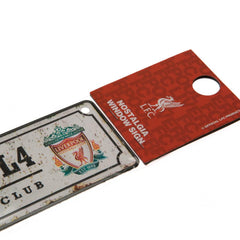 Liverpool FC Retro Window Sign LKT Sport Design stamped metal window sign Anfield road sign, the home of Liverpool FC on a rustic look background Ready to hang with rubber window suckers Official licensed product Approx 26cm x 7cm On a header card Novelty