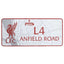Liverpool FC Route To Sign LKT Sport Gloss finish design stamped metal wall signFeaturing a street map view on route to AnfieldReady to hang on the wall with four small holes for fixingOfficial licensed productApprox 40cm x 18cm Novelty Signs
