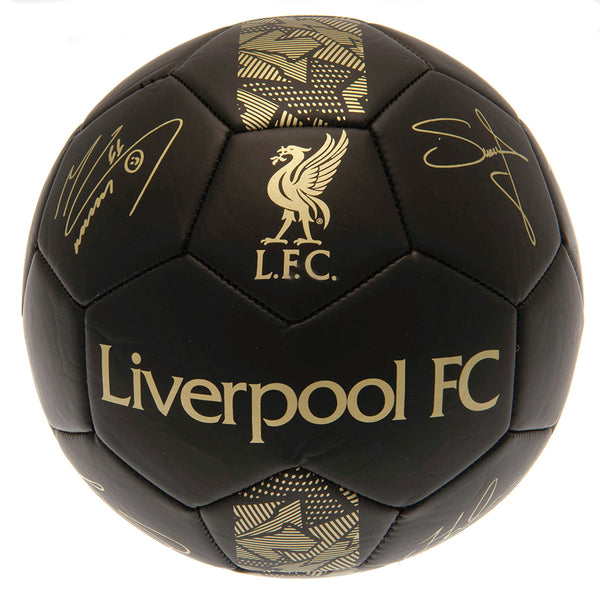 Liverpool FC Sig Gold Phantom Football LKT Sport Matte black finish 32 panel synthetic footballFeatures a gold printed Liverpool crest and official player signature printsSuitable for 14 yrs and olderOfficial licensed productSize 5 footballApprox 69cm in