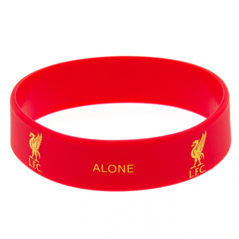 Liverpool FC Silicone Wristband LKT Sport Vibrant red silicone rubber wristband Features You'll Never Walk Alone text and Liverpool club crest design One size fits all Official licensed product Approx 7cm in diameter On a header card Wristbands