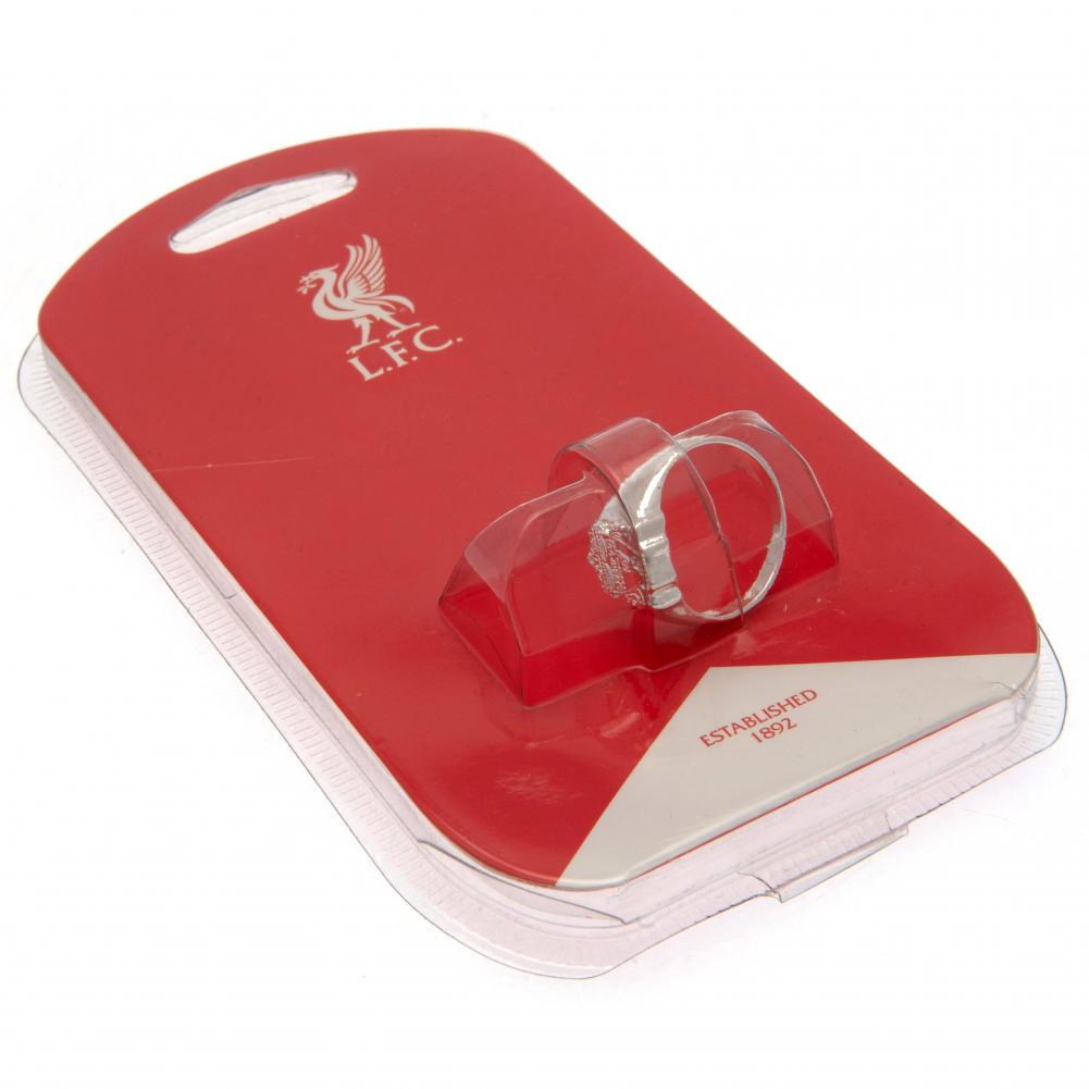 Liverpool FC Silver Plated Crest Ring Large LKT Sport Football>Premier League>Liverpool FC Rings