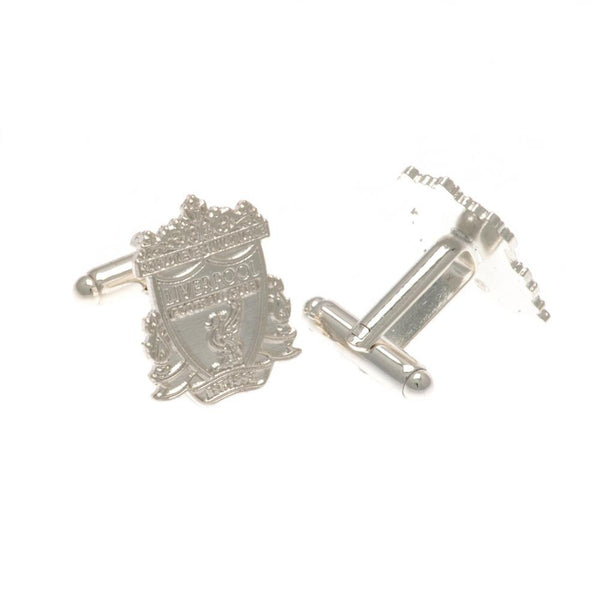 Liverpool FC Silver Plated Formed Crest Cufflinks LKT Sport Silver plated crest shaped cufflinks in a chrome finish Featuring a highly detailed formed Liverpool crest On a bullet back fixing Official licensed product Approx 22mm x 17mm Presented in a gift