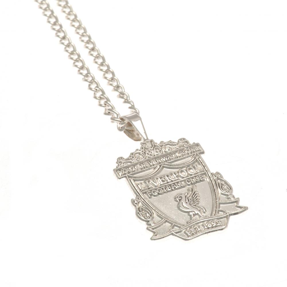 Liverpool FC Silver Plated Pendant & Chain XL LKT Sport Football>Premier League>Liverpool FC Necklaces