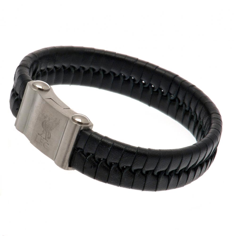 Liverpool FC Single Plait Leather Bracelet LKT Sport Football>Premier League>Liverpool FC Bracelets