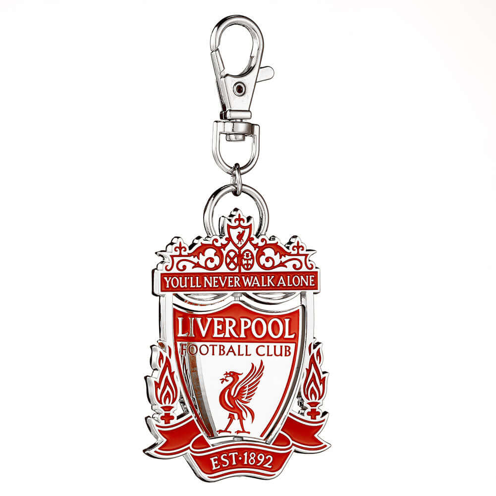 Liverpool FC Spinning Bag Charm LKT Sport Bright, colourful and highly detailed metal bag charmFeaturing a spinning center with the Liverpool crestWith a lobster claw claspOfficial licensed productApprox 70mm x 50mm Keychains