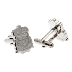 Liverpool FC Stainless Steel Formed Crest Cufflinks LKT Sport Stainless steel crest shaped cufflinks in a chrome finishFeaturing a highly detailed formed Liverpool crestOn a bullet back fixingOfficial licensed productApprox 18mm x 13mm Cufflinks