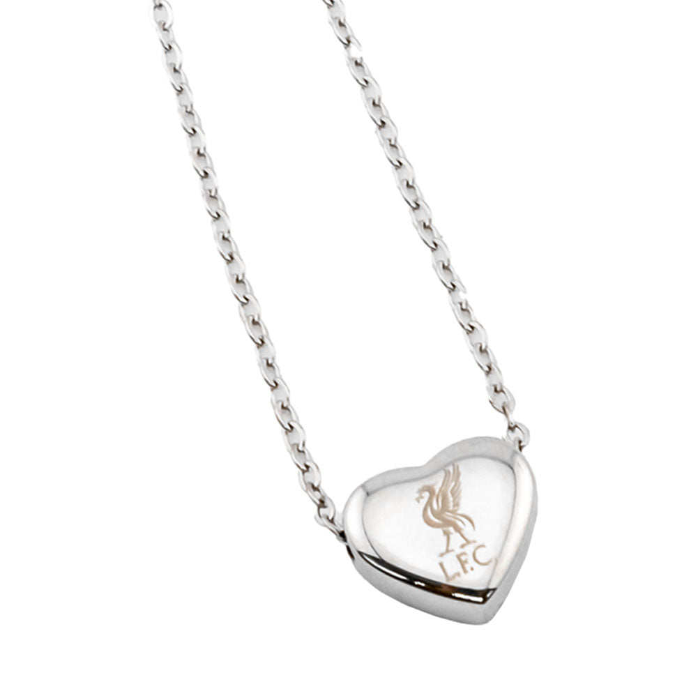 Liverpool FC Stainless Steel Heart Necklace LKT Sport Stainless steel heart shaped pendant and necklaceChrome finish with the Liverbird crest engraved on the pendantOfficial licensed productChain approx 50cm (19in)Pendant approx 12mm x 10mm Necklaces