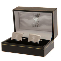 Liverpool FC Stainless Steel Liverbird Cufflinks LKT Sport Stainless steel rectangular cufflinks in a brushed satin finish Each cufflink is engraved with the LFC Liverbird crest On a bullet back fixing Official licensed product Approx 20mm x 10mm Presente