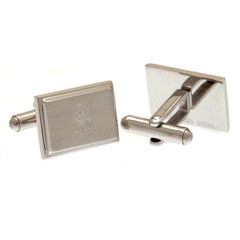 Liverpool FC Stainless Steel Liverbird Cufflinks LKT Sport Stainless steel rectangular cufflinks in a brushed satin finish Each cufflink is engraved with the LFC Liverbird crest On a bullet back fixing Official licensed product Approx 20mm x 10mm Presente