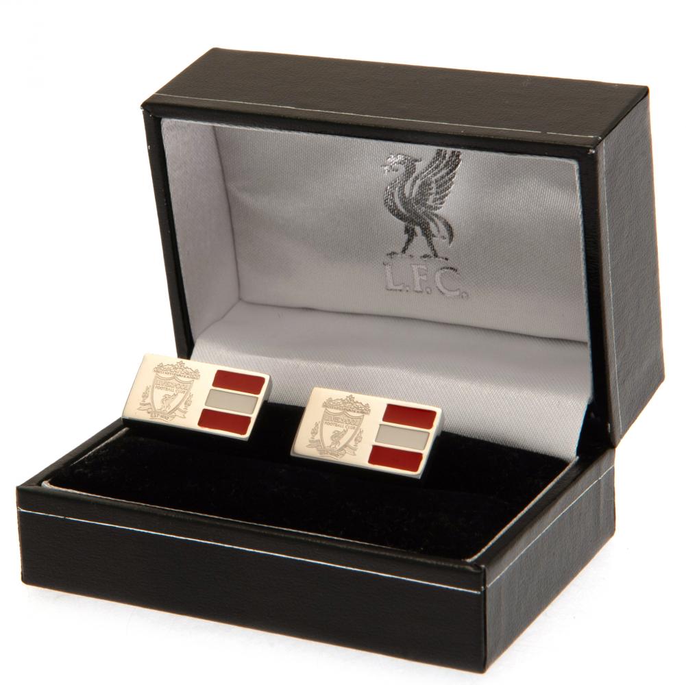 Liverpool FC Stainless Steel Stripe Cufflinks LKT Sport Football>Premier League>Liverpool FC Cufflinks