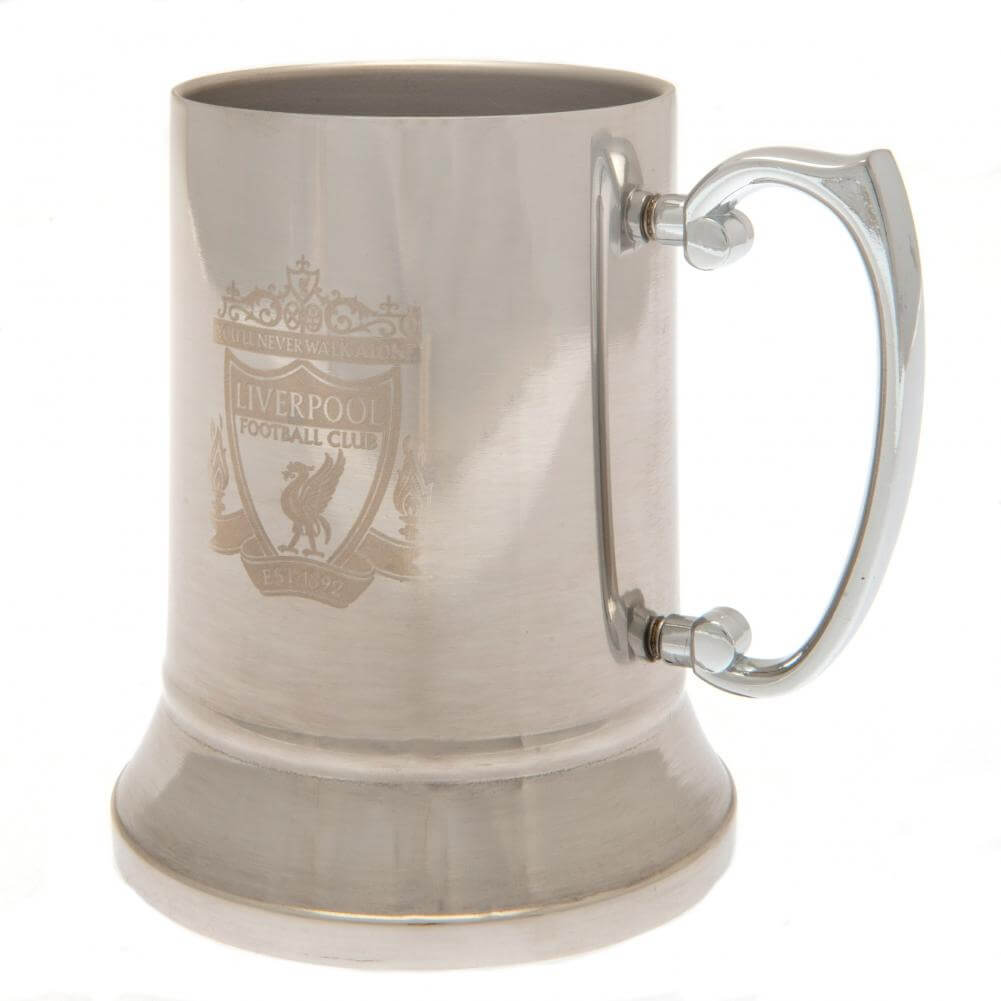 Liverpool FC Stainless Steel Tankard LKT Sport Stainless steel tankard featuring the Liverpool crestFinished in brushed steelOfficial licensed productApprox 400ml (13oz)Approx 13cm tall, 8cm in diameter Beer Glasses