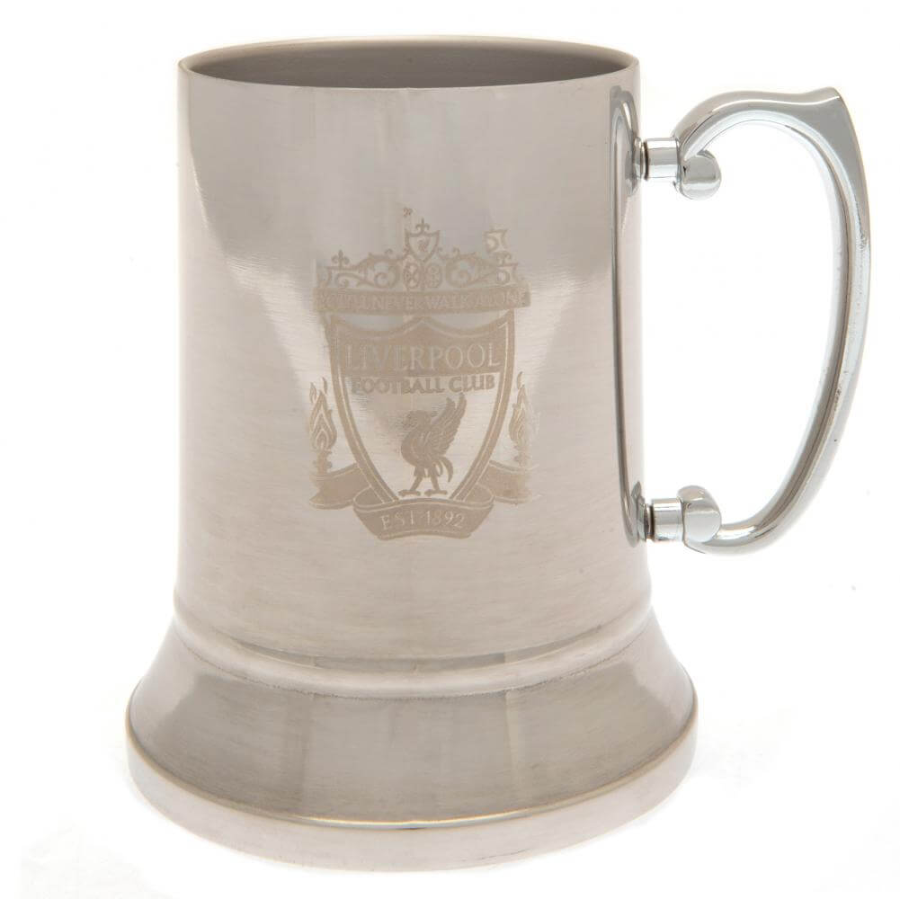 Liverpool FC Stainless Steel Tankard LKT Sport Stainless steel tankard featuring the Liverpool crestFinished in brushed steelOfficial licensed productApprox 400ml (13oz)Approx 13cm tall, 8cm in diameter Beer Glasses