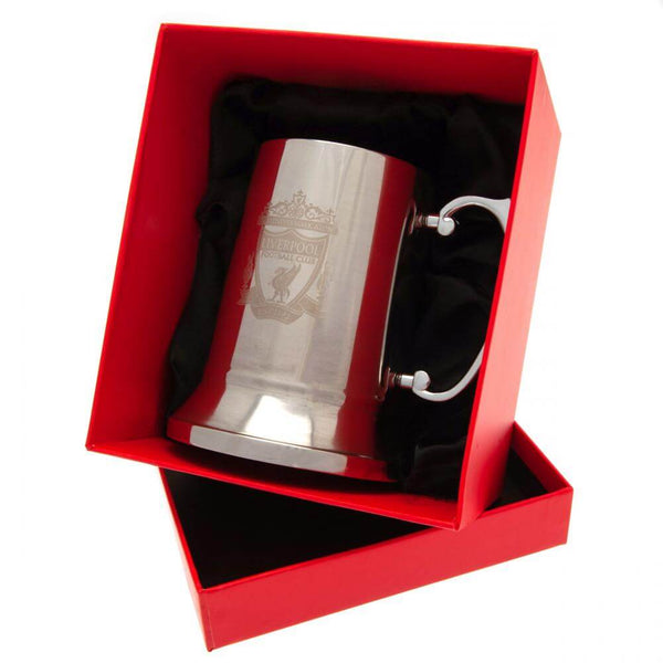 Liverpool FC Stainless Steel Tankard LKT Sport Stainless steel tankard featuring the Liverpool crestFinished in brushed steelOfficial licensed productApprox 400ml (13oz)Approx 13cm tall, 8cm in diameter Beer Glasses