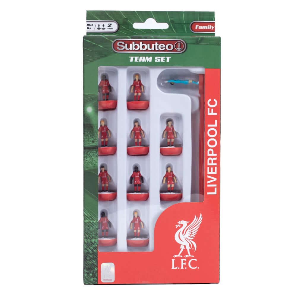 Liverpool FC Subbuteo Team LKT Sport Subbuteo, the classic table football game is back.Enjoy this compact game for 2 players anywhere you like!Features 10 Liverpool outfield players, plus the goal keeperSuitable for ages 6+Official licensed productPlayers