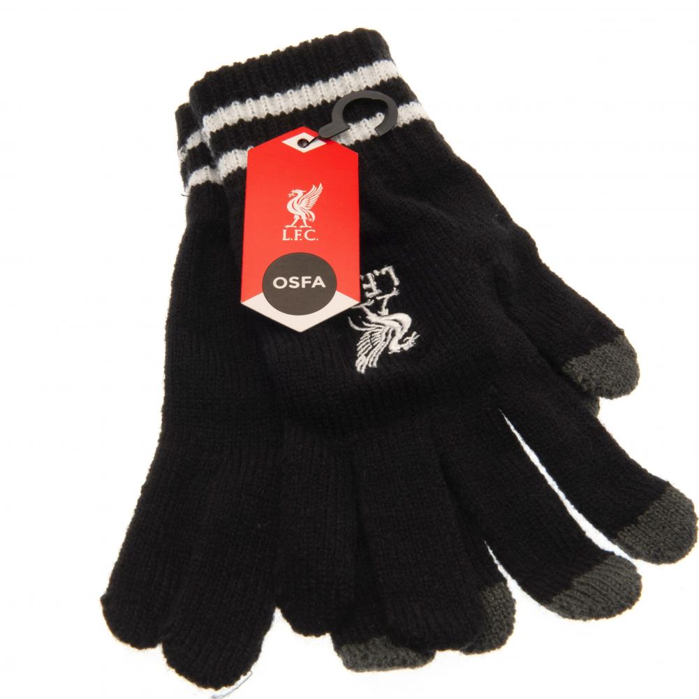 Liverpool FC Touchscreen Knitted Gloves Youths BK LKT Sport Football>Premier League>Liverpool FC Gloves & Mittens
