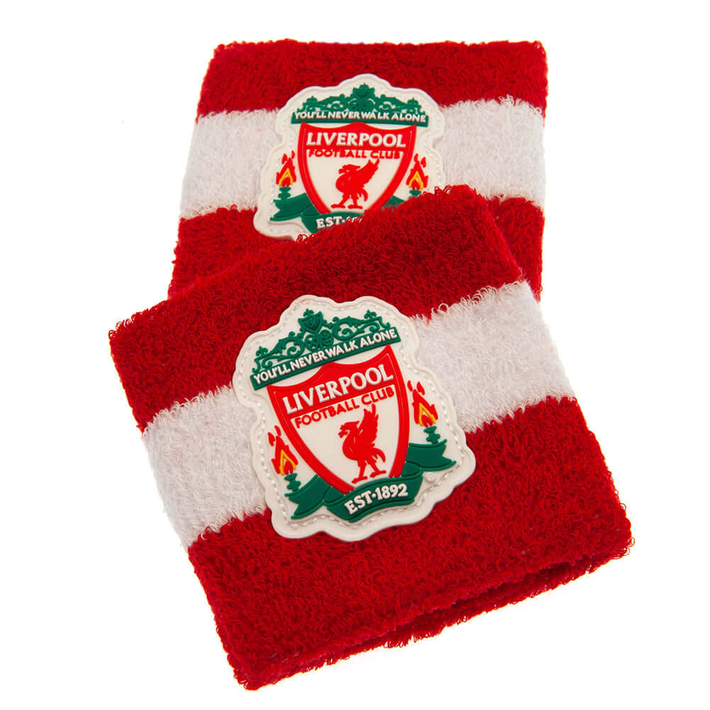 Liverpool FC Wristbands LKT Sport Pack of 2 soft cotton sweatbandsIn red with white bands, featuring the club crestElasticated, one size fits allOfficial licensed productApprox 7cm wide Sweat Wristbands