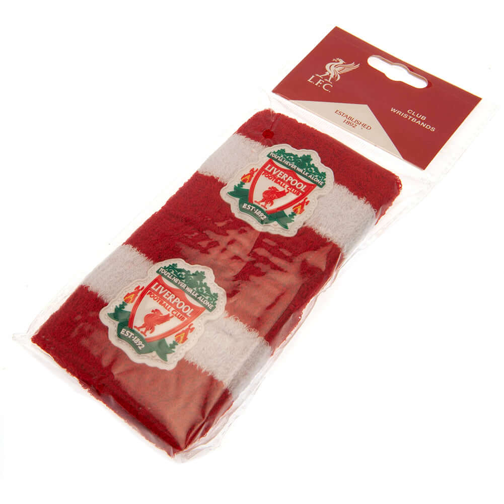 Liverpool FC Wristbands LKT Sport Pack of 2 soft cotton sweatbandsIn red with white bands, featuring the club crestElasticated, one size fits allOfficial licensed productApprox 7cm wide Sweat Wristbands
