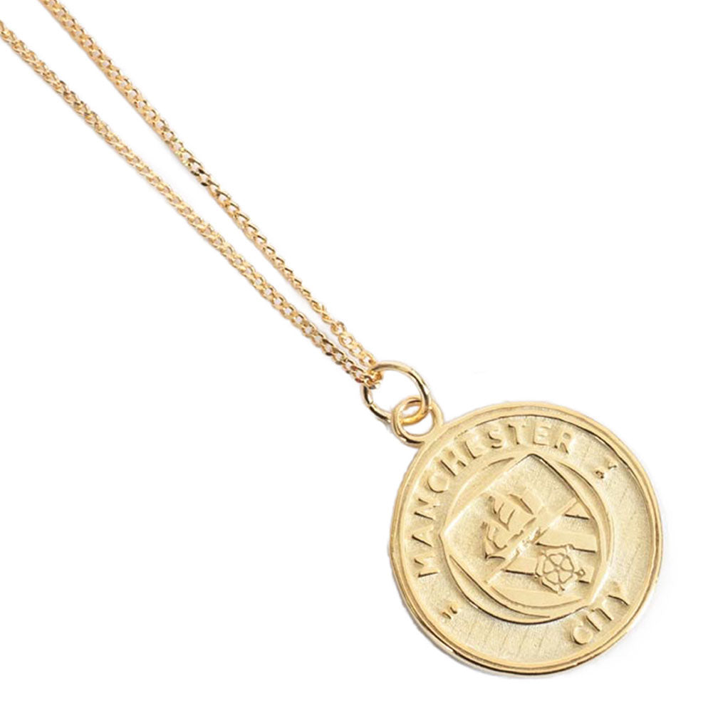 Manchester City FC 18ct Gold Plated on Silver Pendant & Chain LKT Sport Football>Premier League>Manchester City FC
