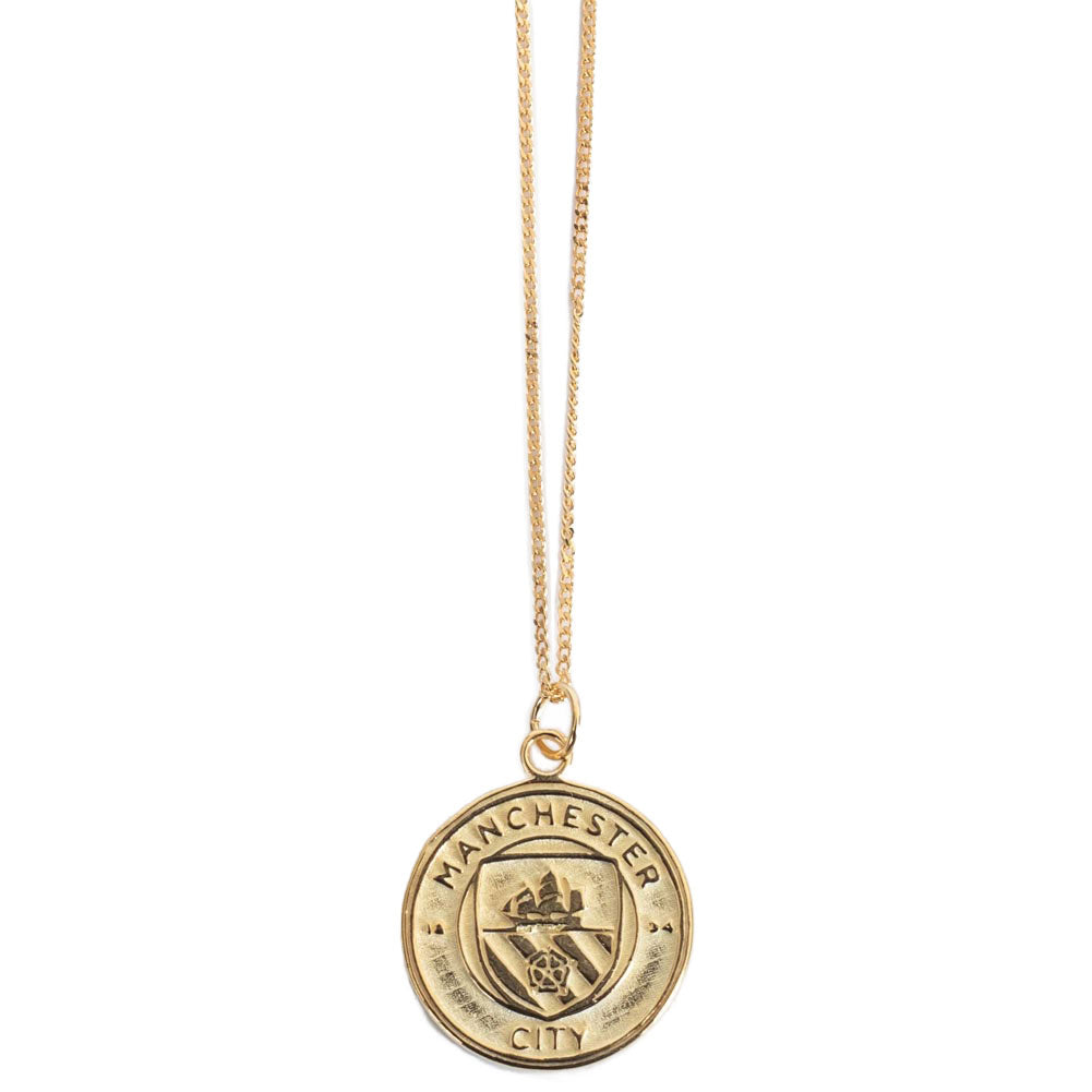 Manchester City FC 18ct Gold Plated on Silver Pendant & Chain LKT Sport Football>Premier League>Manchester City FC