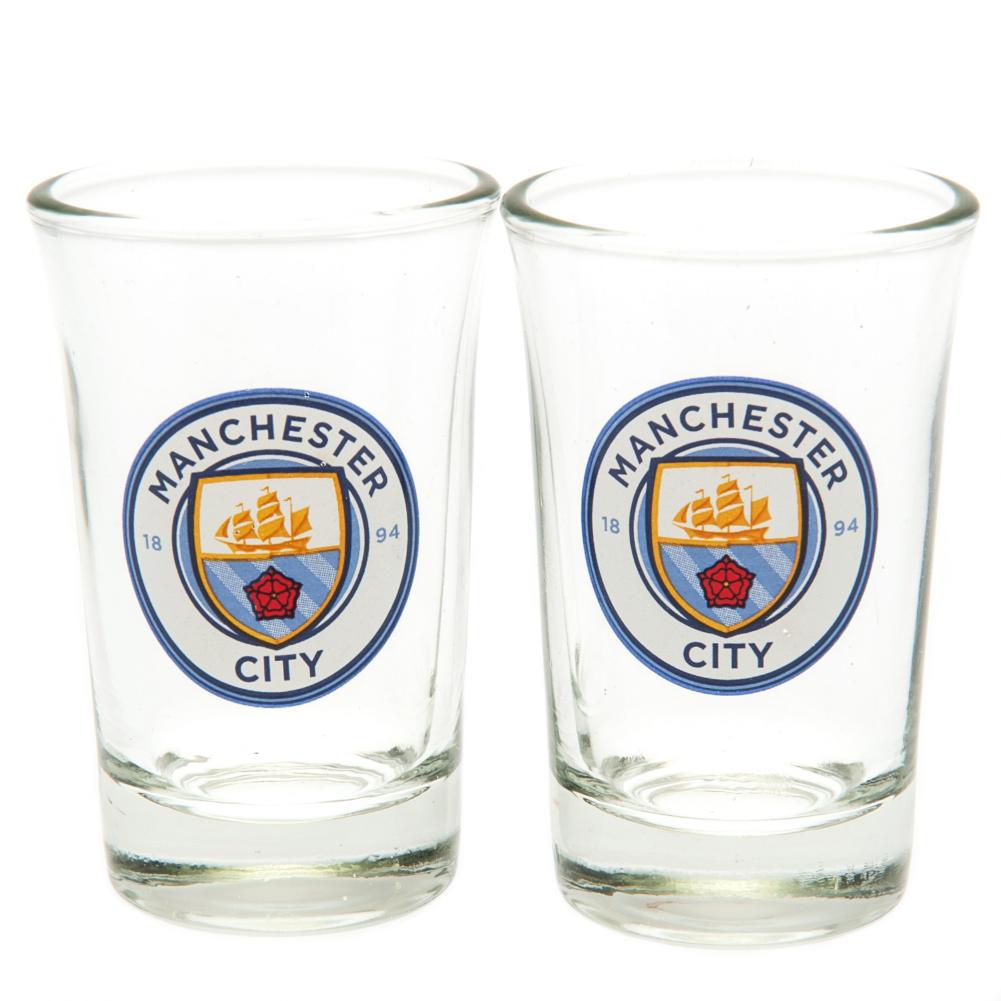 Manchester City FC 2pk Shot Glass Set LKT Sport Football>Premier League>Manchester City FC Shot Glasses
