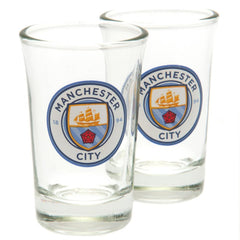 Manchester City FC 2pk Shot Glass Set LKT Sport Football>Premier League>Manchester City FC Shot Glasses