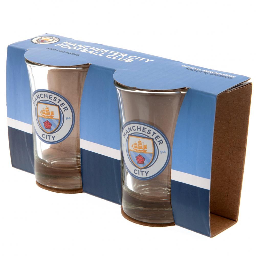 Manchester City FC 2pk Shot Glass Set LKT Sport Football>Premier League>Manchester City FC Shot Glasses