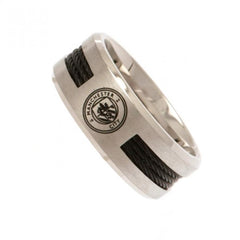Manchester City FC Black Inlay Ring Medium LKT Sport Football>Premier League>Manchester City FC Rings