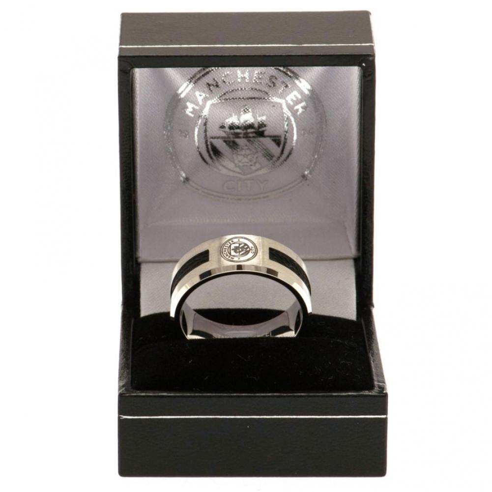 Manchester City FC Black Inlay Ring Medium LKT Sport Football>Premier League>Manchester City FC Rings