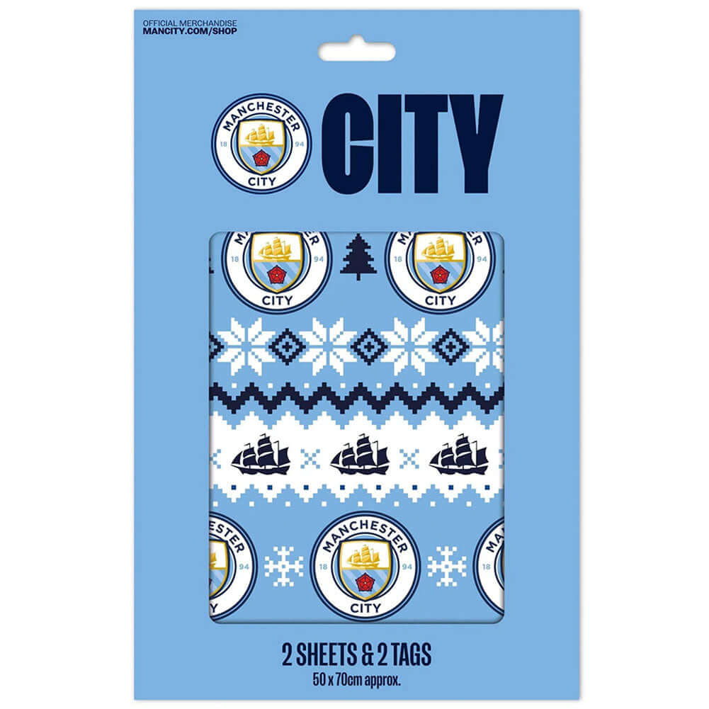 Manchester City FC Christmas Gift Wrap LKT Sport Football>Premier League>Manchester City FC Wrapping Paper