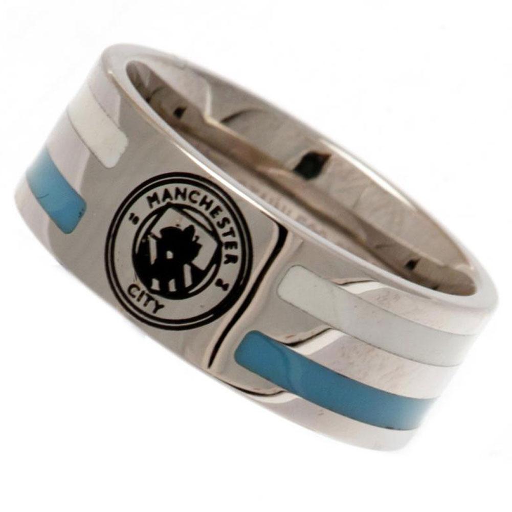 Manchester City FC Colour Stripe Ring Medium LKT Sport Football>Premier League>Manchester City FC Rings